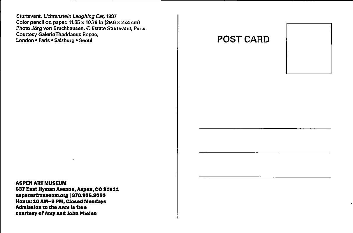 Lichenstein Laughing Cat Postcard by Sturtevant