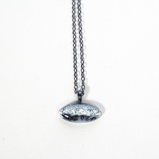 Monochrome Moss Agate Baby Love Necklace by Belmacz