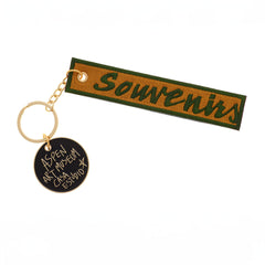 SOUVENIRS Embroidered Keychain with Love Charm by Giles Round