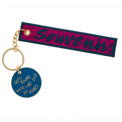 SOUVENIRS Embroidered Keychain with Love Charm by Giles Round