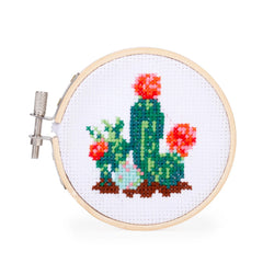 Mini Cross Stitch Embroidery Kit: Cactus