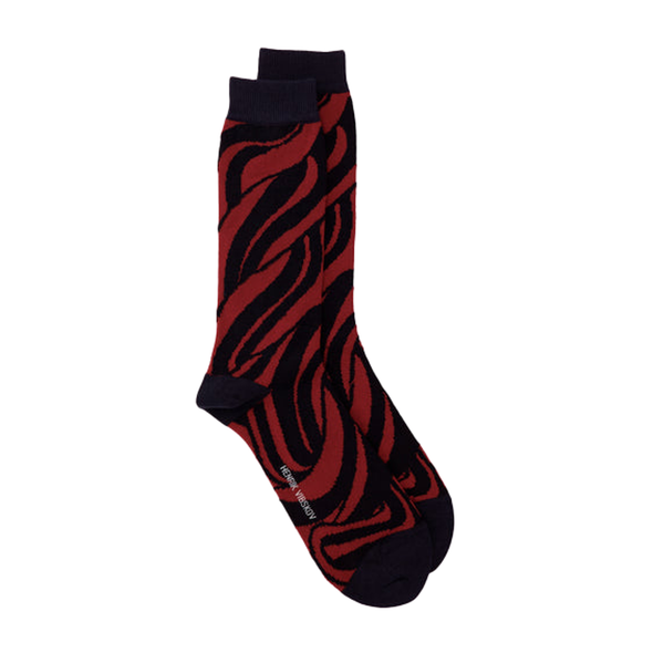 Red and Navy Babka Socks Homme by Vibskov