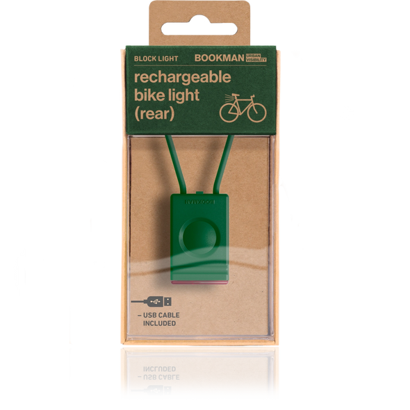 Block Light Rear Green by Bookman Urban Visibility
