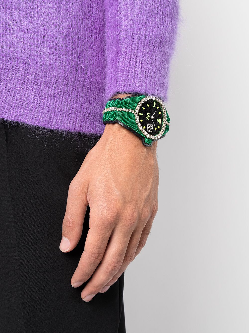 Croco Bracelet in Green by Walter van Beirendonck