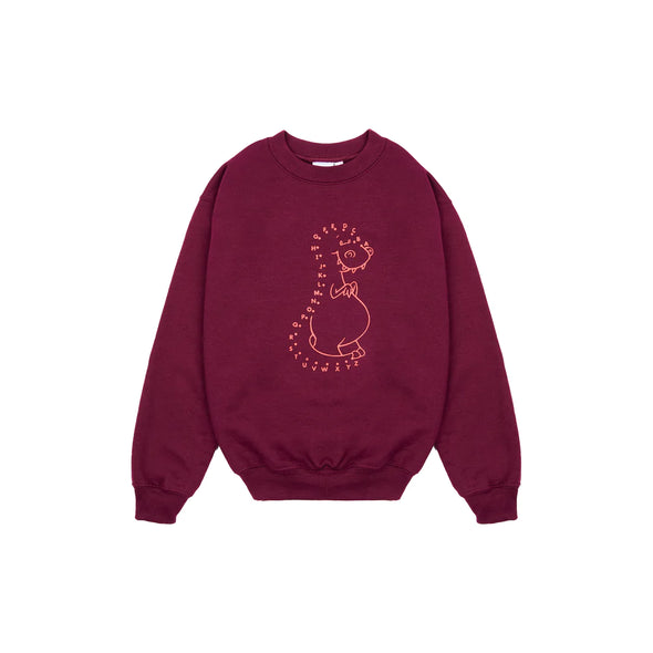 Maroon Connect the Dots Crewneck Sweatshirt for Kids by OOOF