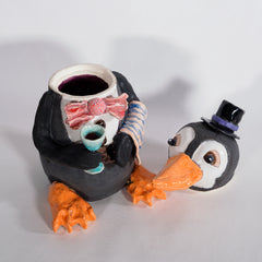 Polite Penguin Jar by Sharif Farrag