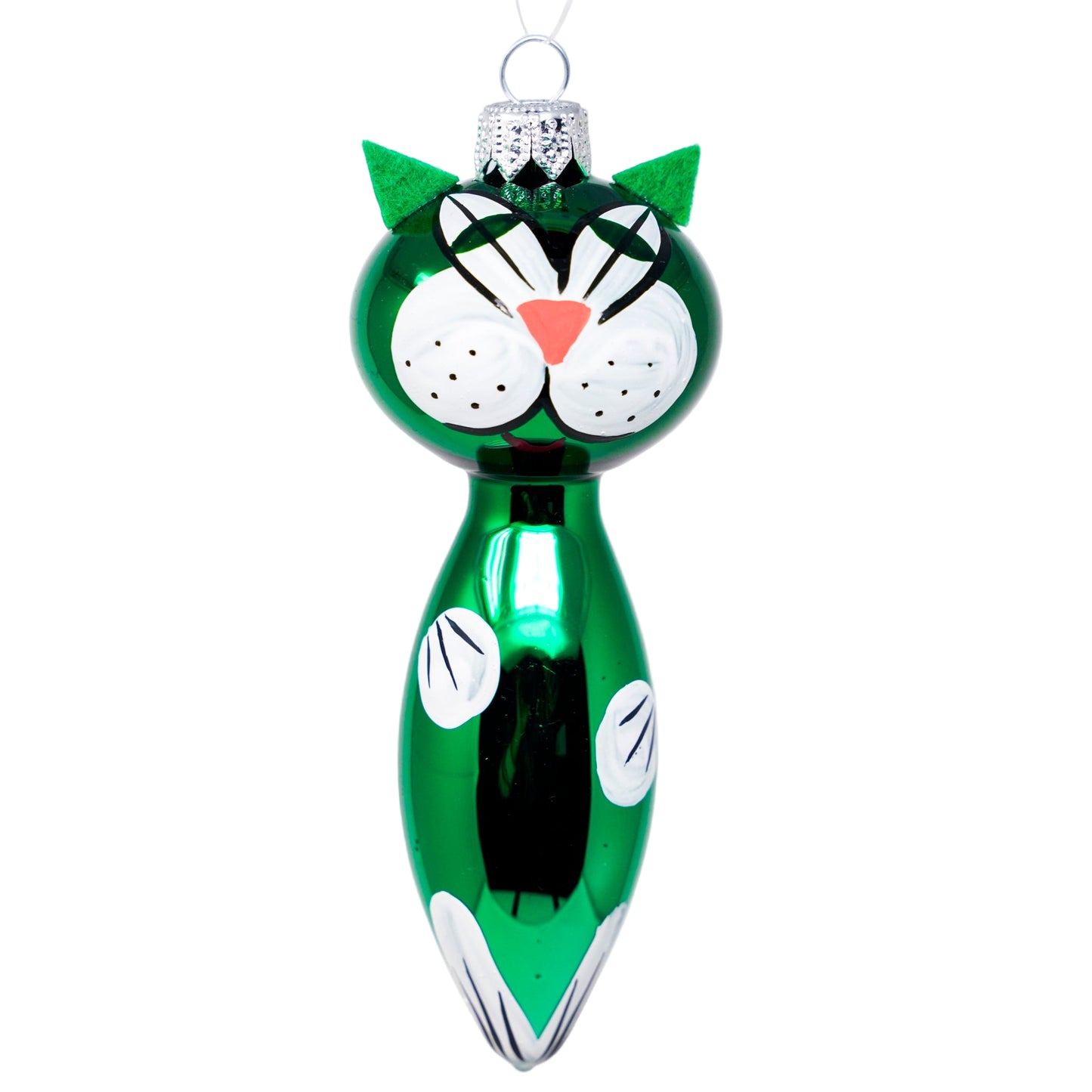 Glass Cat Ornament