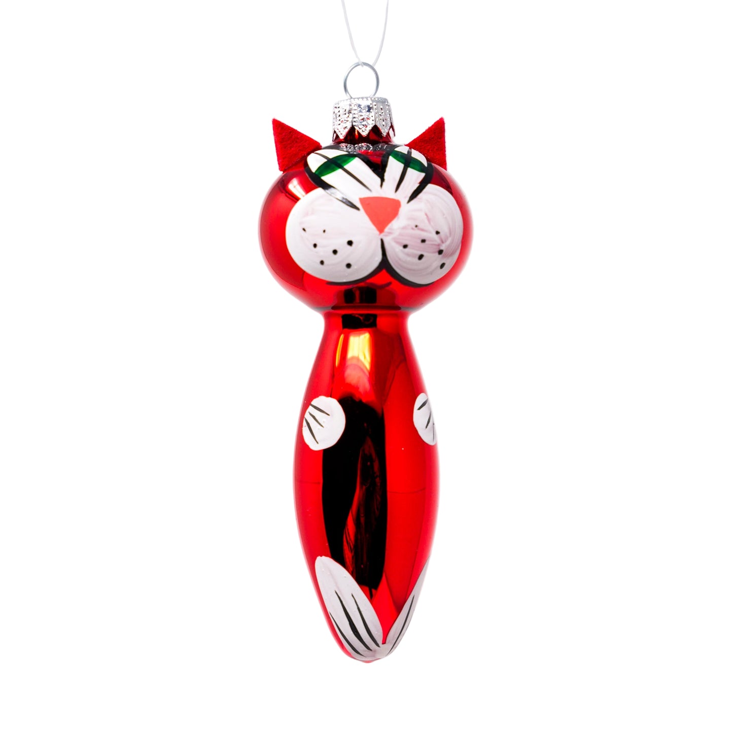 Glass Cat Ornament
