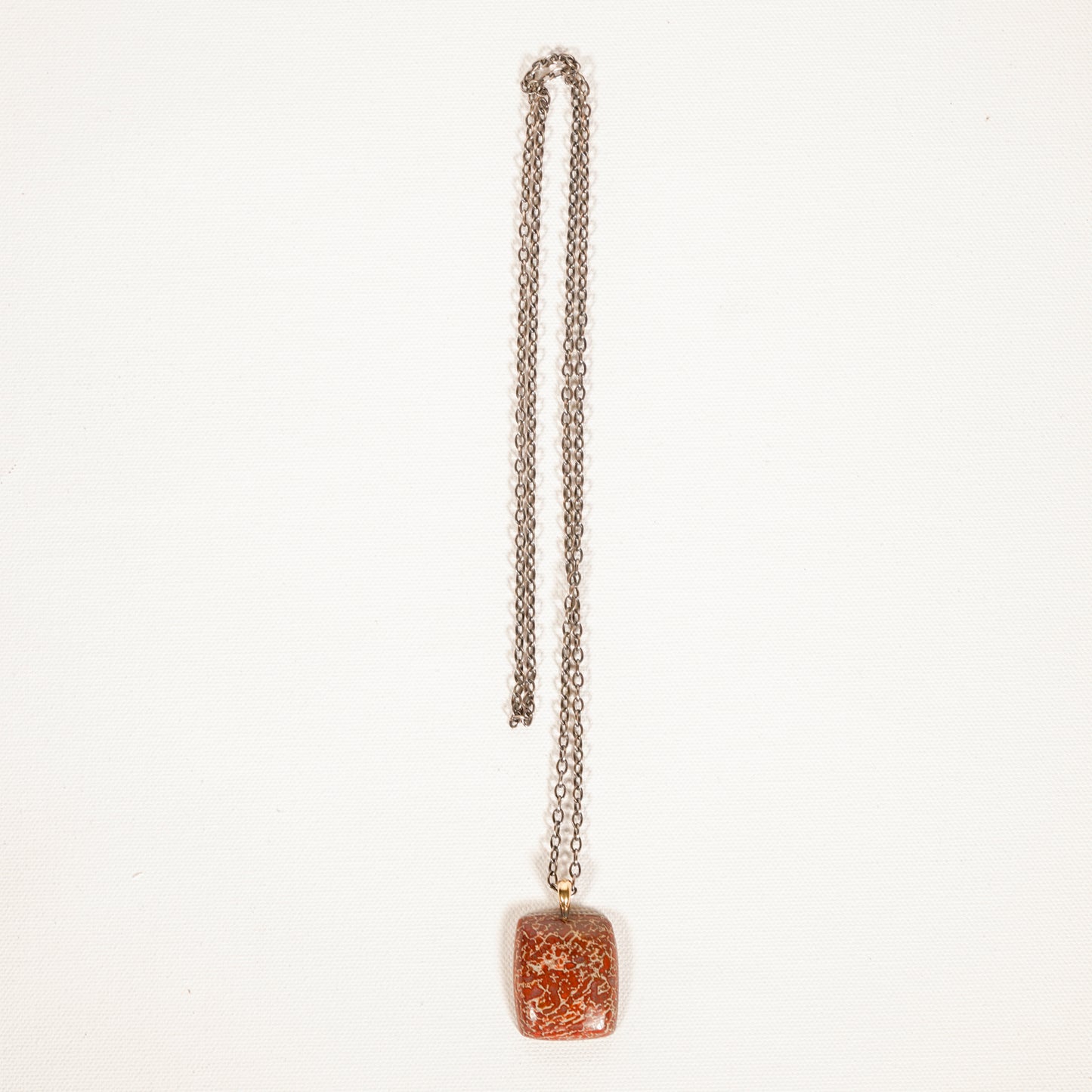 Fossilized Dinosaur Bone Agate Baby Love Necklace by Belmacz