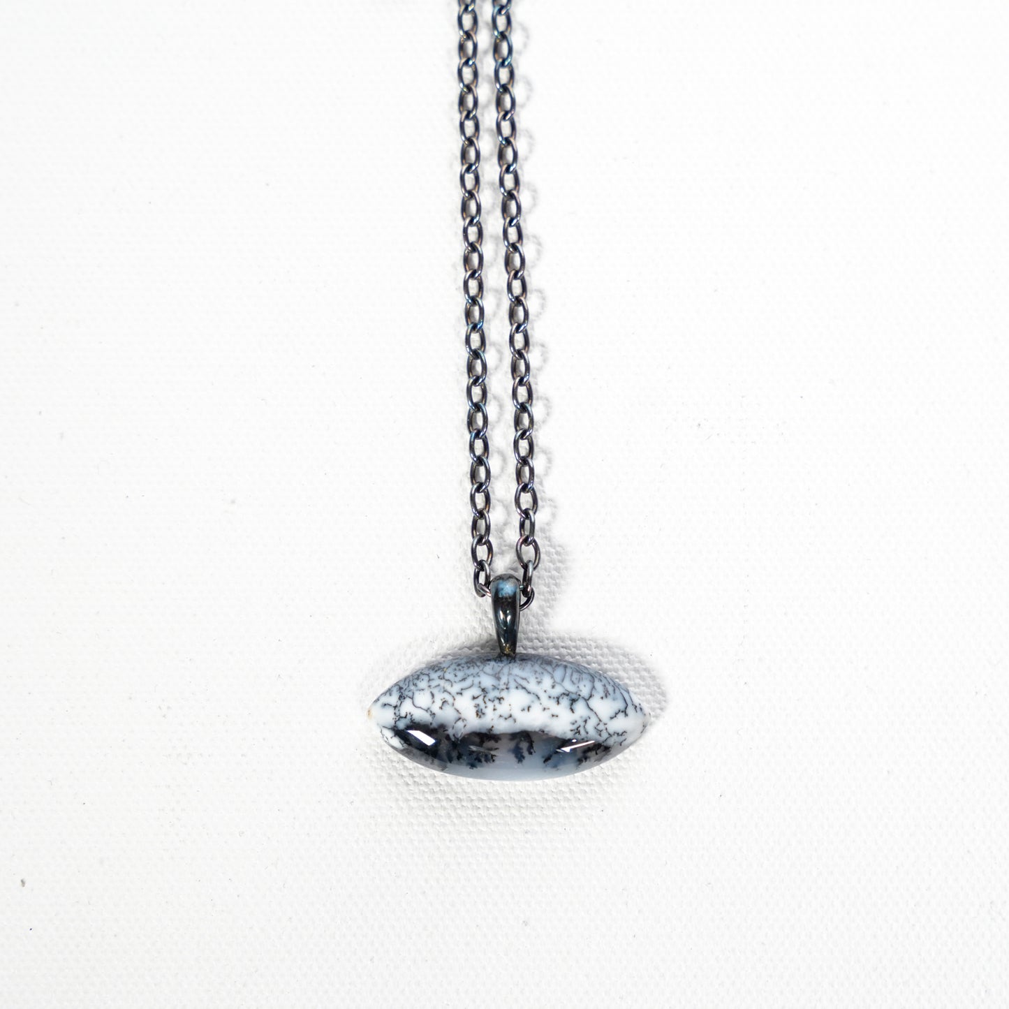 Monochrome Moss Agate Baby Love Necklace by Belmacz