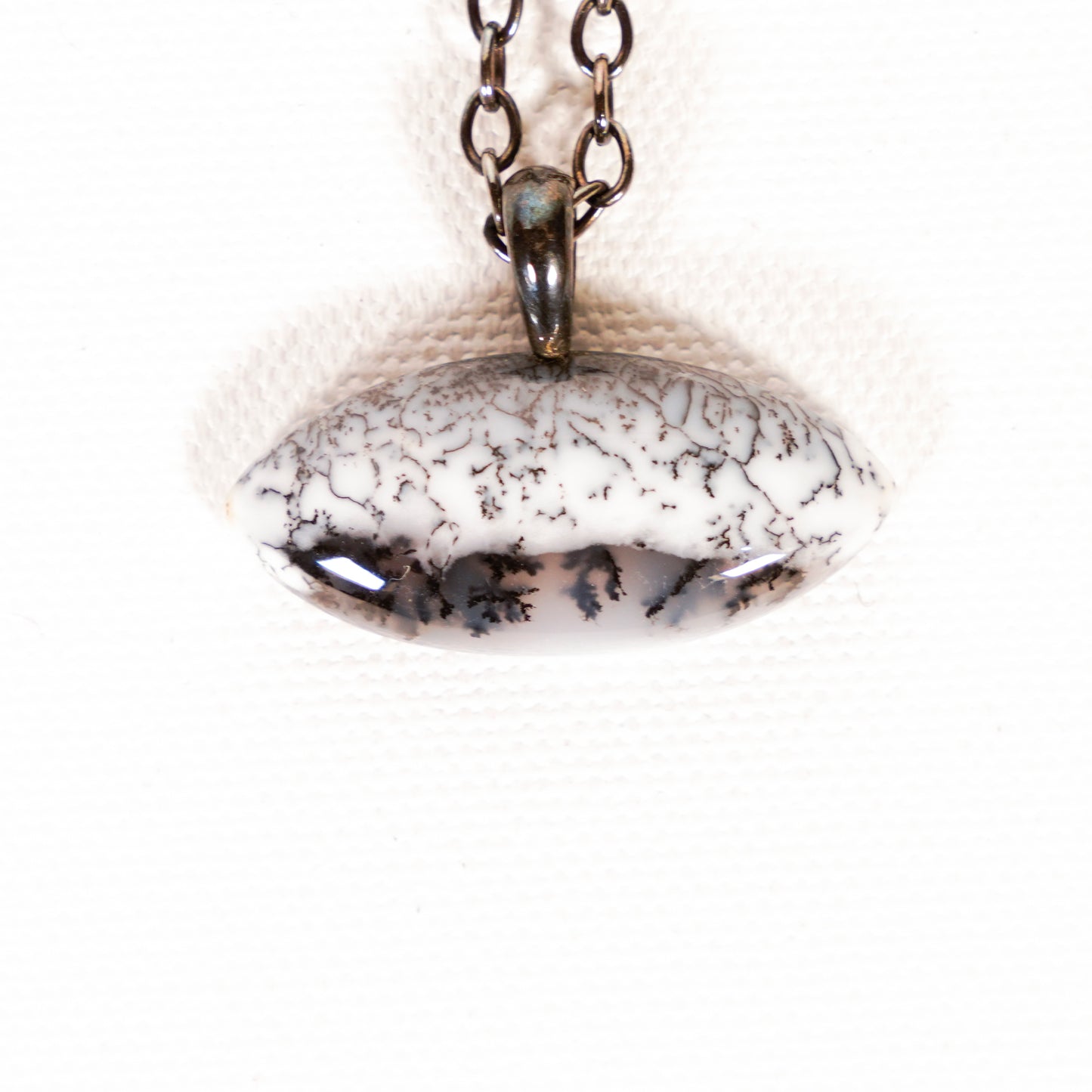 Monochrome Moss Agate Baby Love Necklace by Belmacz