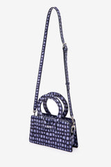 Blue and White Embossed Small Ana Bag