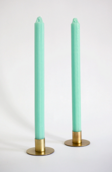 Beeswax Ribbed Taper Candles by Moonbow