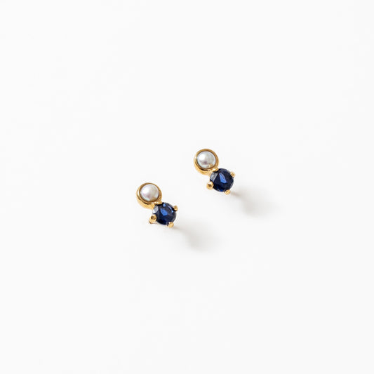 Paige Earrings in Blue and Gold by Wolf Circus