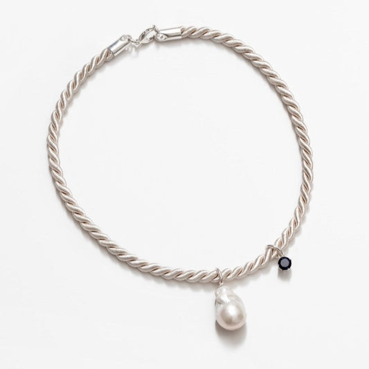 Lorenza Necklace in Beige and Blue by Wolf Circus