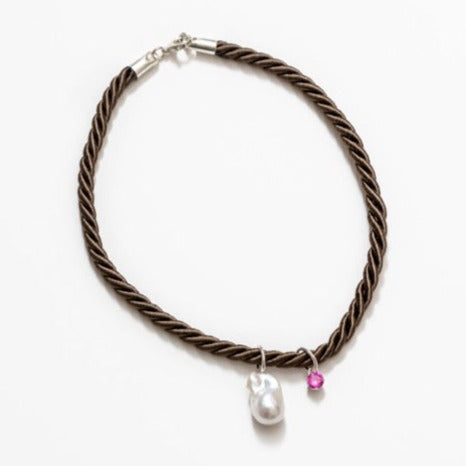 Lorenza Necklace in Brown and Pink by Wolf Circus